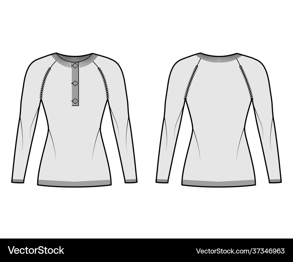 Sweater henley neck technical fashion Royalty Free Vector