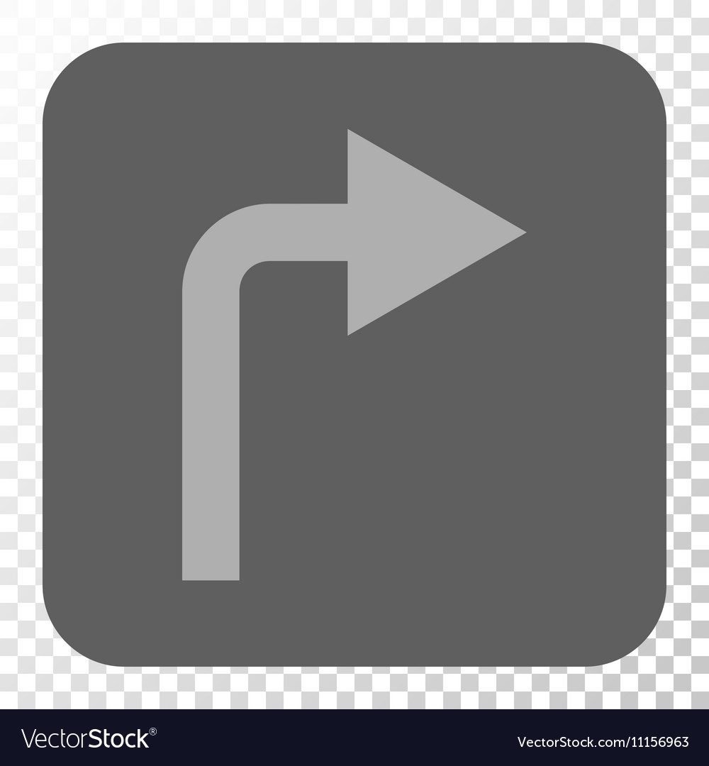 Turn right rounded square button
