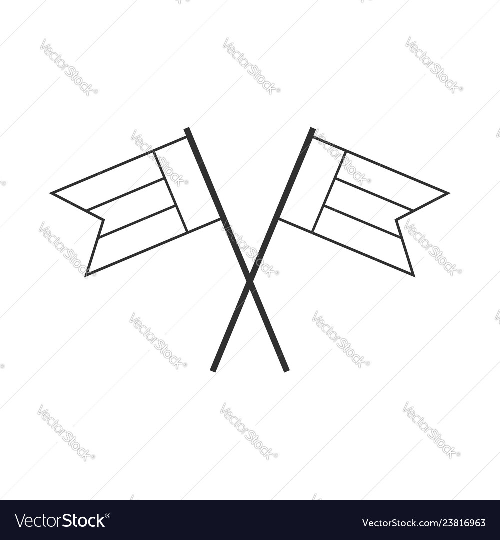 United arab emirates flag icon in schwarz umriss vector image United arab emirates flag icon in schwarz umriss