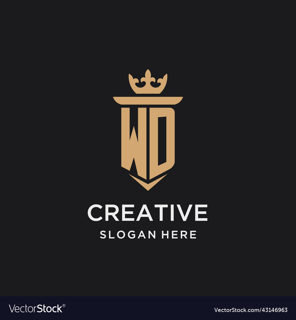 Wd monogram with medieval style luxury