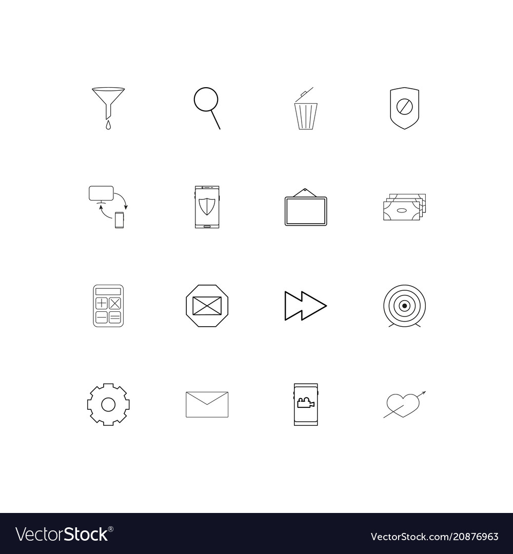 Web linear thin icons set outlined simple