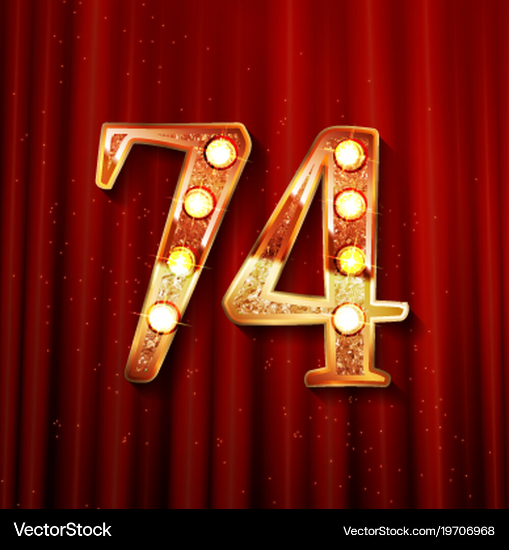 74 Years Anniversary Celebration Design Royalty Free Vector