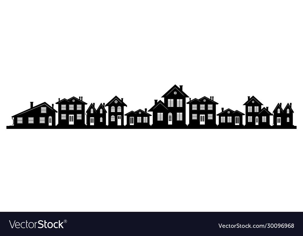 A charming street in us with houses vector image A charming street in us with houses