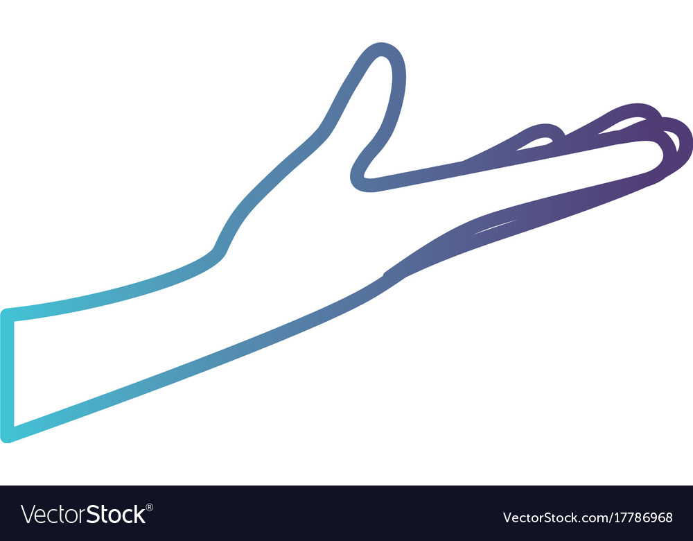 Arm extended hand gesture on gradient color