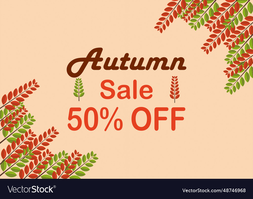 Autumn sale concept with leaves design