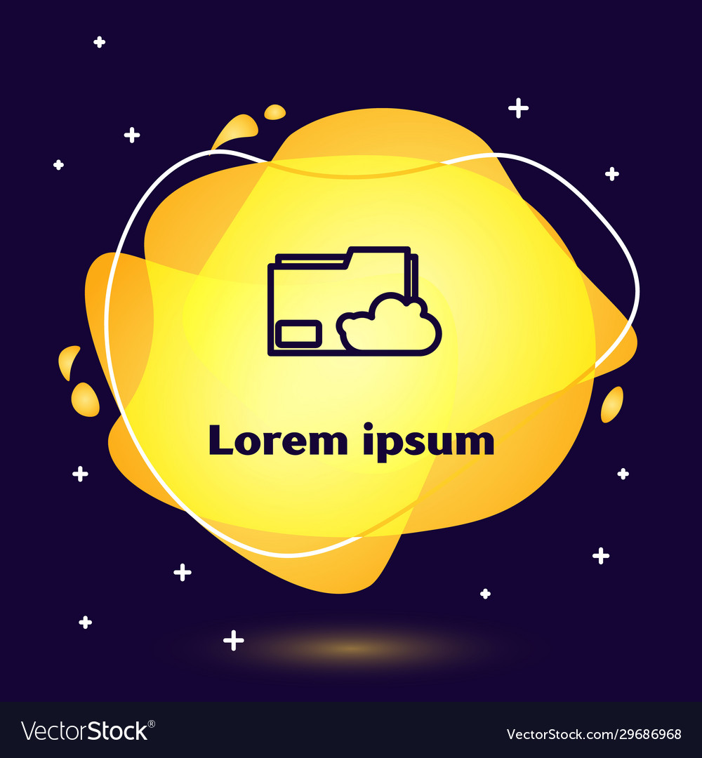 Black line cloud storage text document folder icon vector image Black line cloud storage text document folder icon