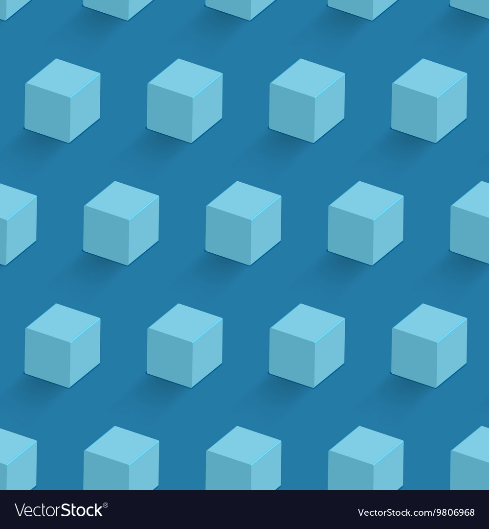 Blue cube seamless pattern