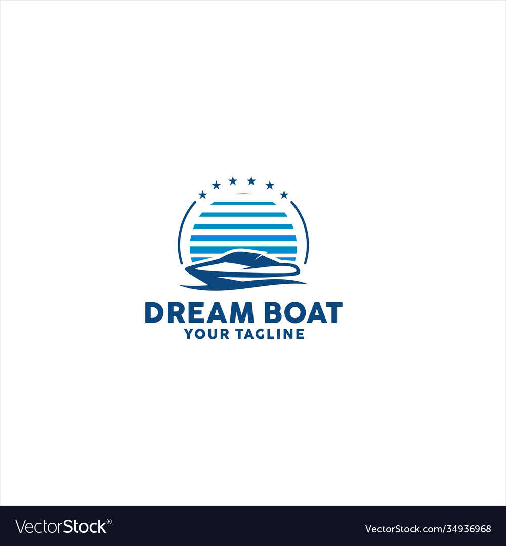 Boat logo design idea inspiration Royalty Free Vector Image