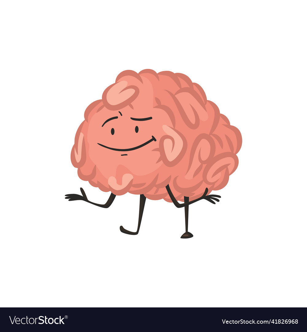 Brain character emotion intelligence emoji Vector Image