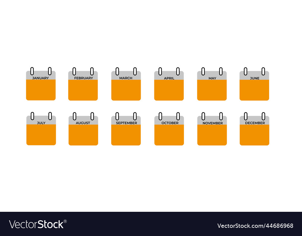 Calendar mounts isolated icons