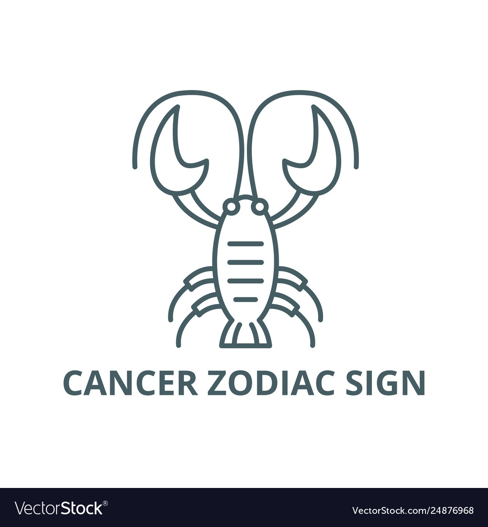 Cancer zodiac sign line icon Royalty Free Vector Image