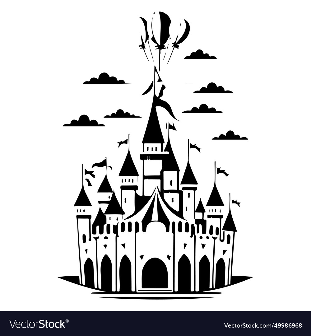 Carnival circus castle amusement park sketch hand Vector Image