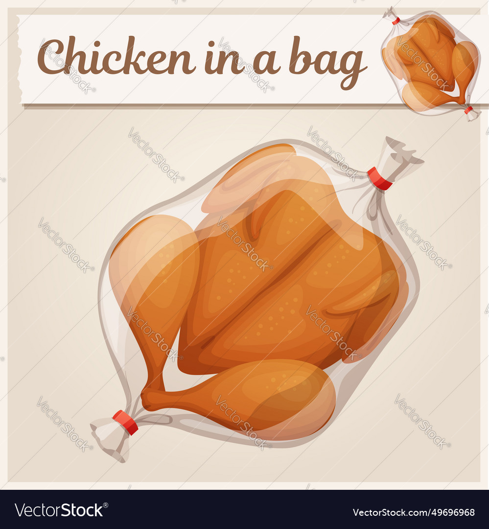 Chicken in a bag icon cartoon Royalty Free Vector Image