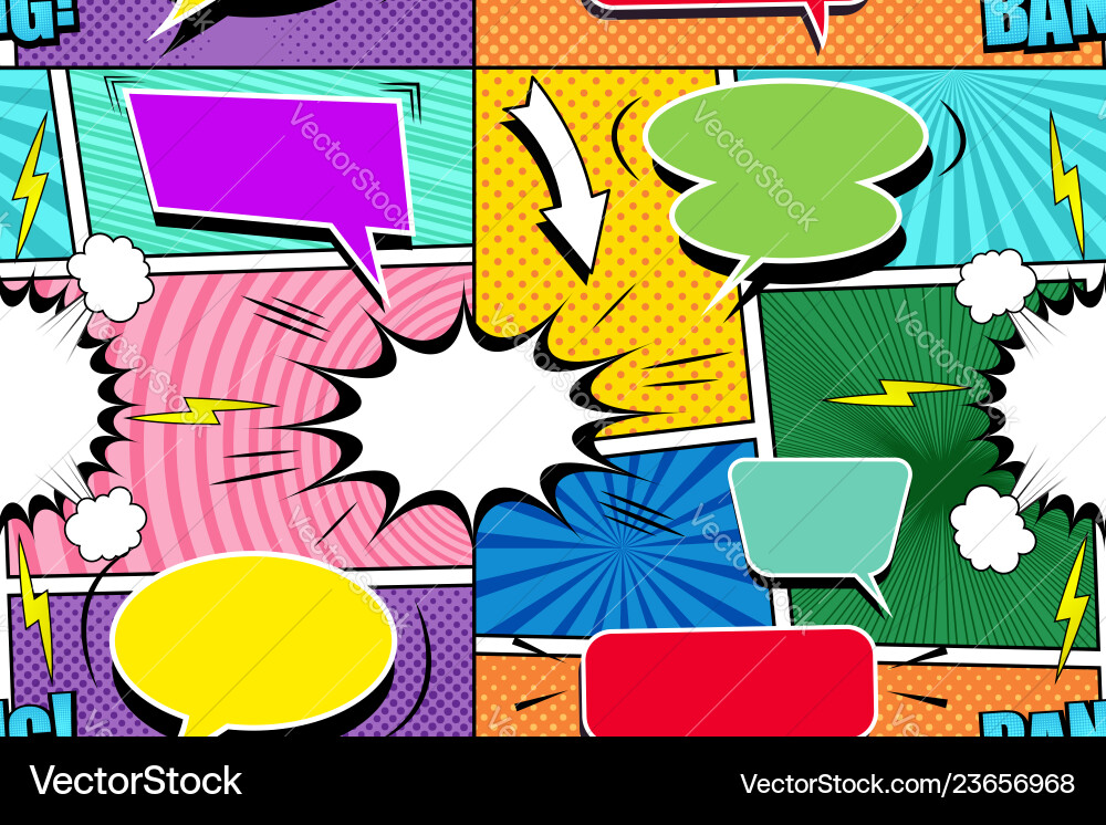 Comic page seamless pattern Royalty Free Vector Image