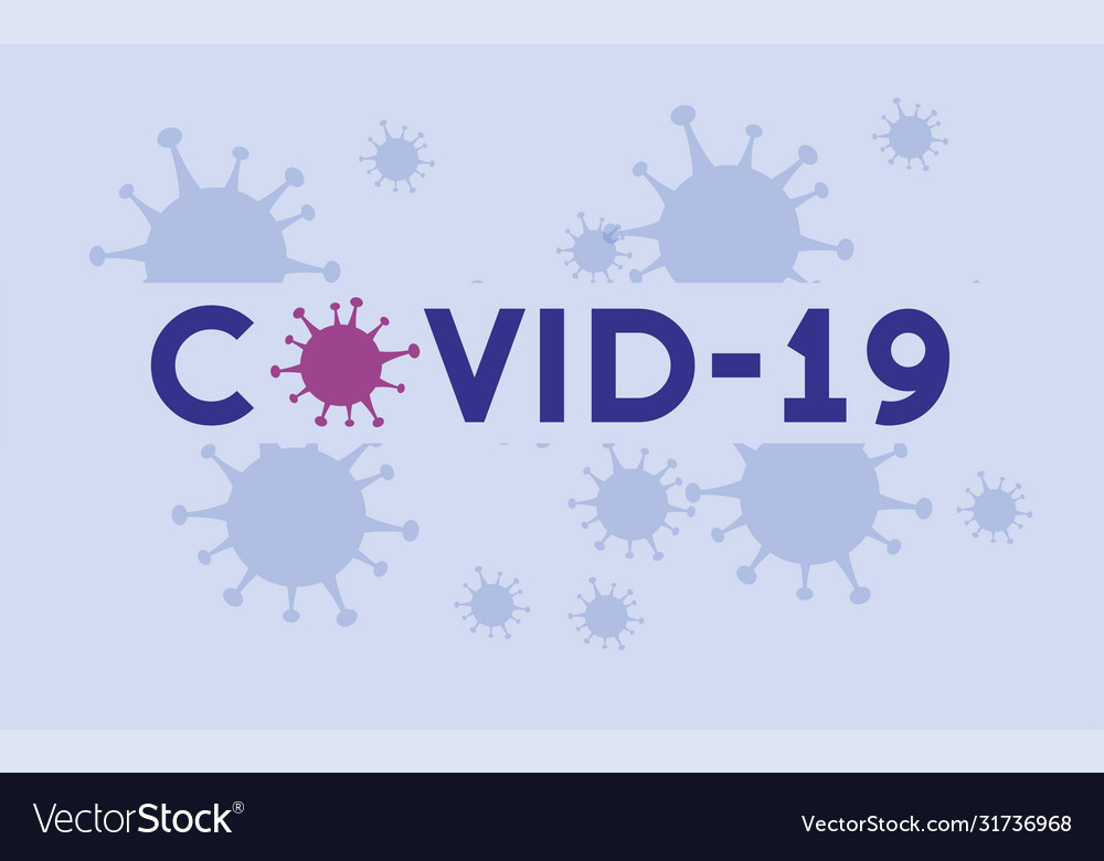 Covid19 pandemic poster with particles Royalty Free Vector