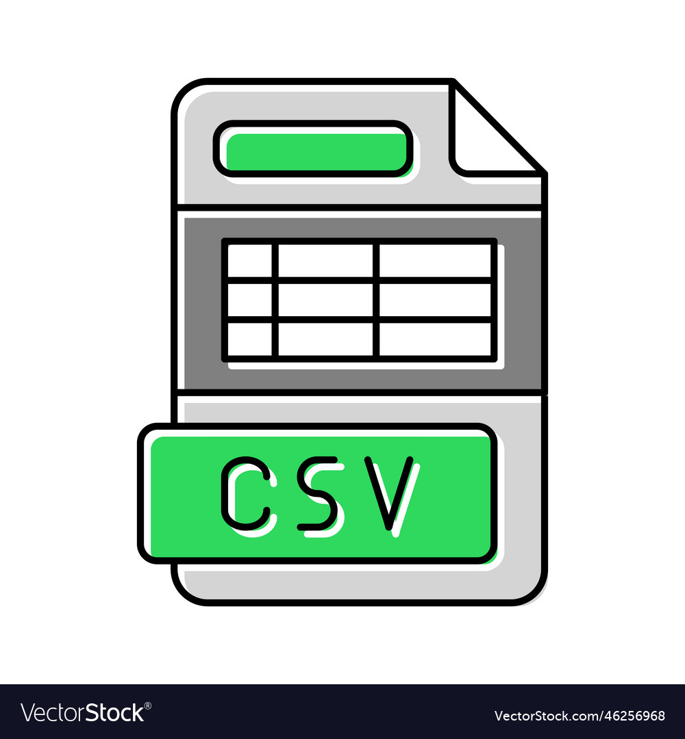 Csv file format document color icon Vector Image Csv file format document color icon