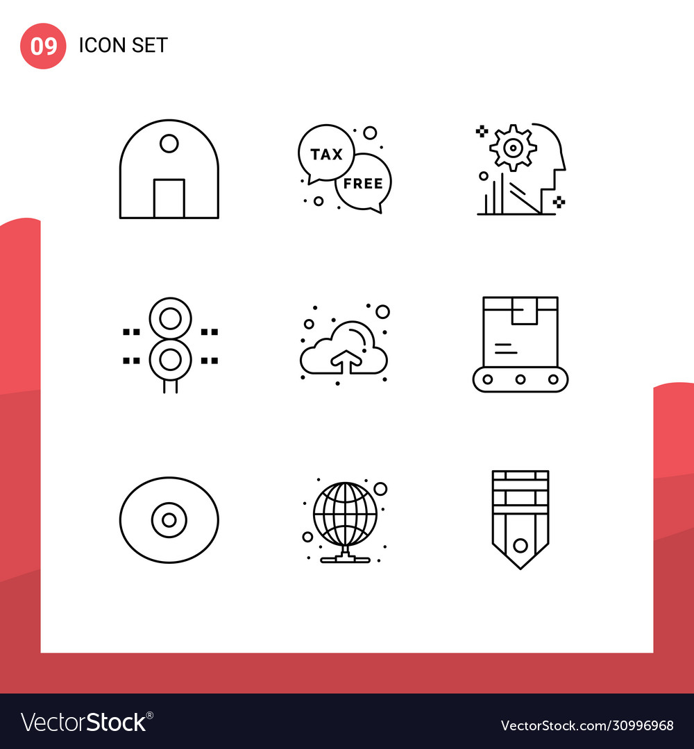 Editable line pack 9 simple outlines