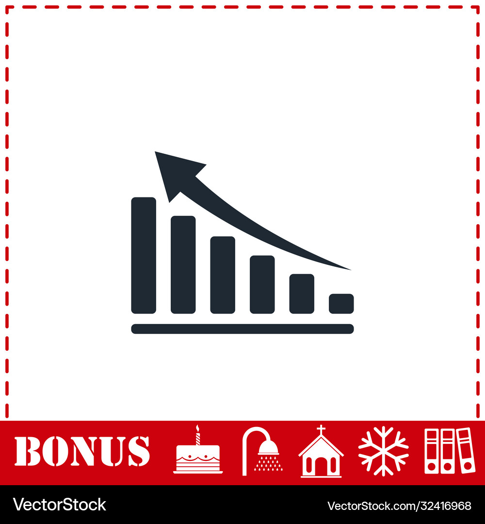 Graph icon flat Royalty Free Vector Image - VectorStock