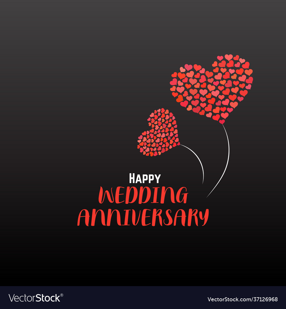 Happy wedding anniversary greeting card design Vector Image