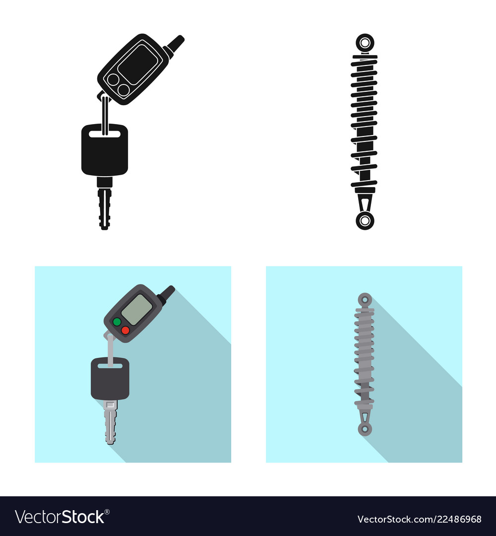 Isoliertes Objekt von Auto und Teilzeichensatz vector image Isoliertes Objekt von Auto und Teilzeichensatz