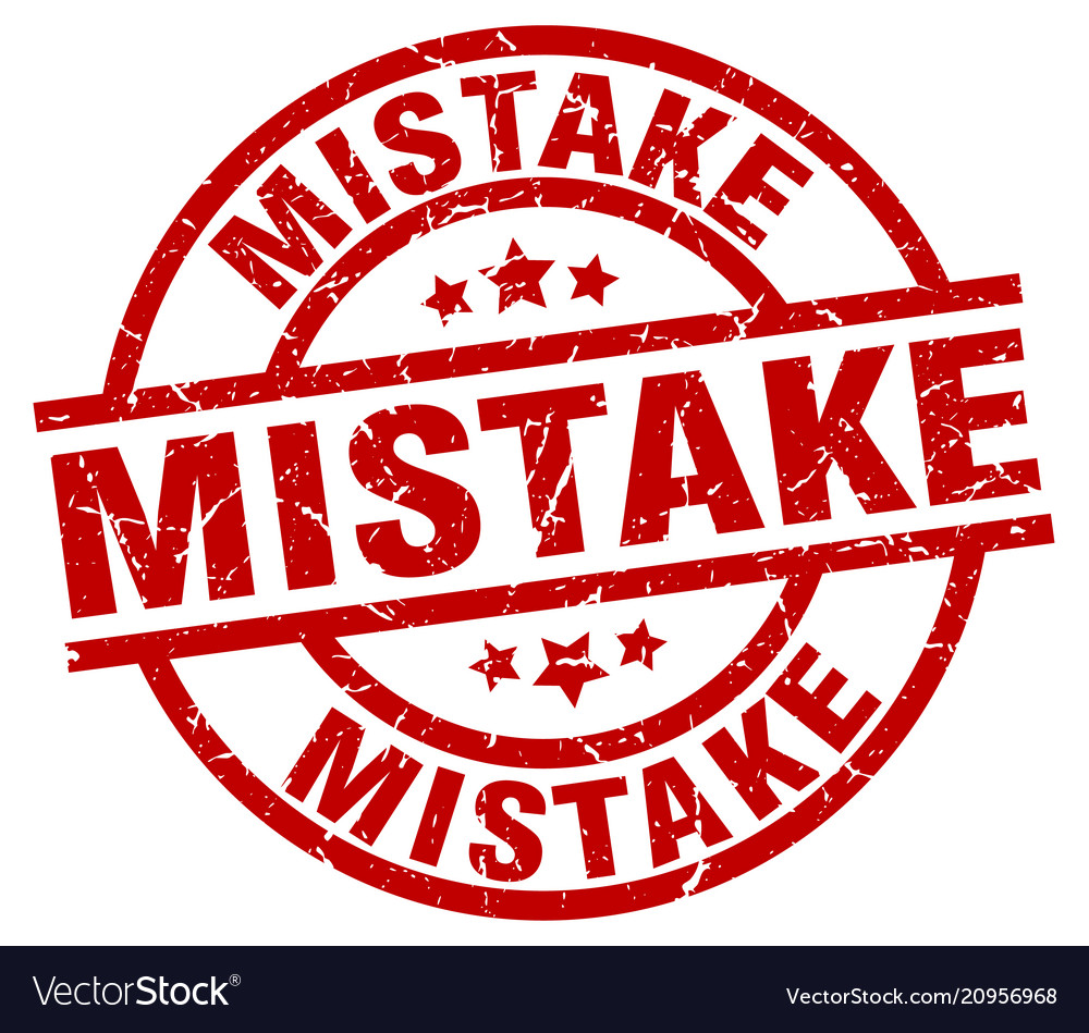 Mistake round red grunge stamp Royalty Free Vector Image