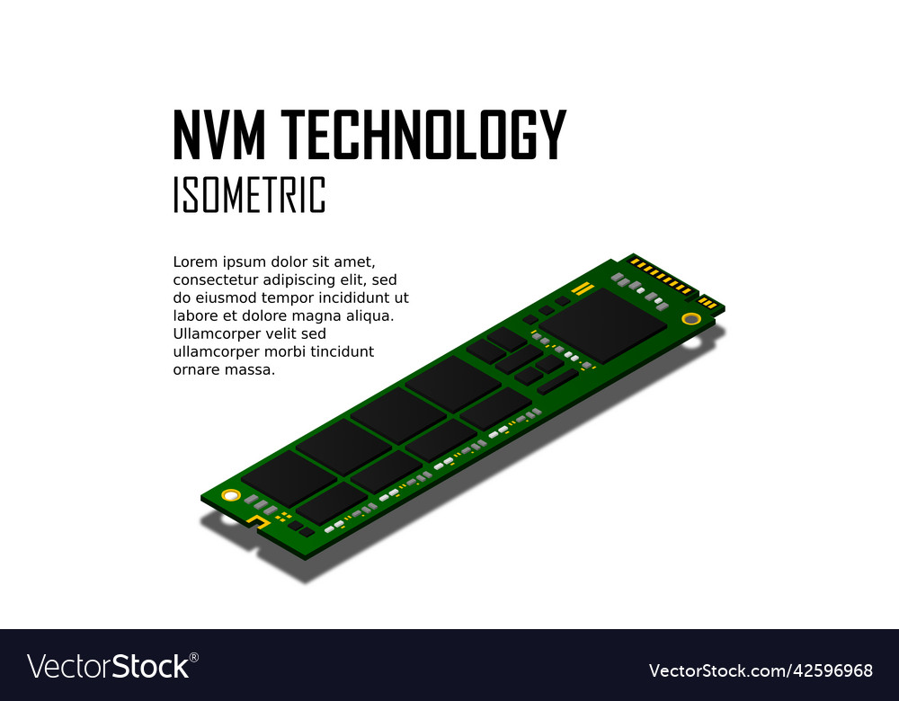 NVMe M.2 Memory Isometric 3D
