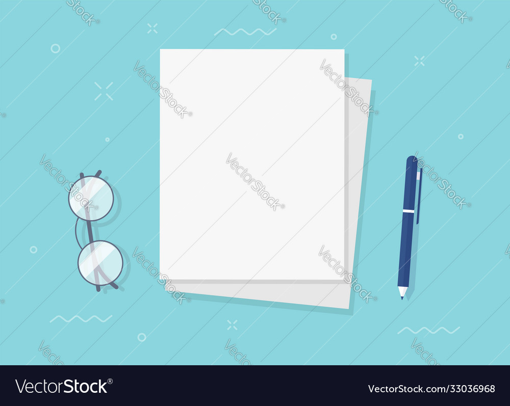 Paper sheet documents blank empty for copy space vector image Paper sheet documents blank empty for copy space