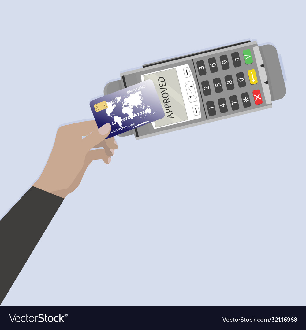 Paying credit card contactless terminal