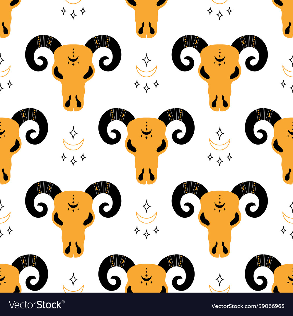 Ram Skull Pattern - Gothic & Mystical