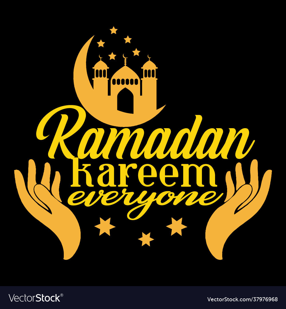 Ramadan kareem everyone slogan t shirt design Vector Image