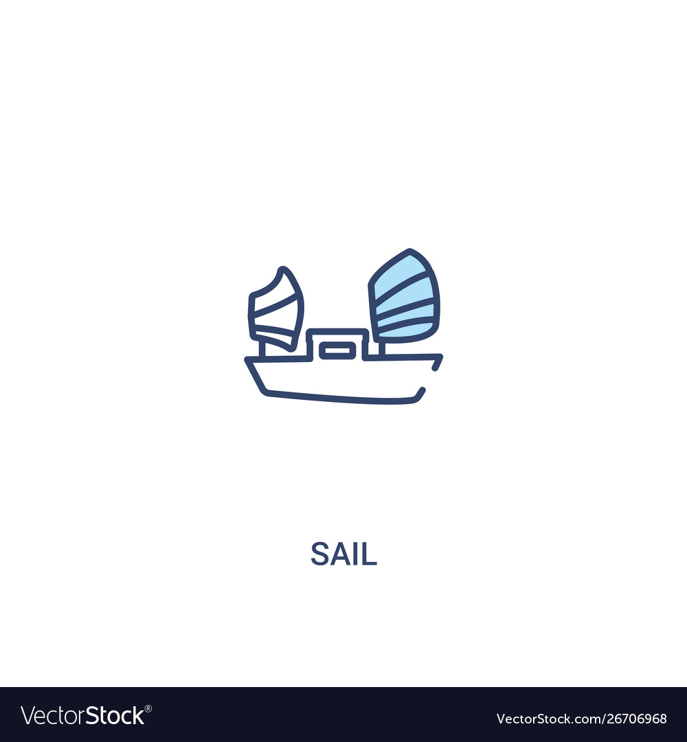 Sail concept 2 colored icon simple line element