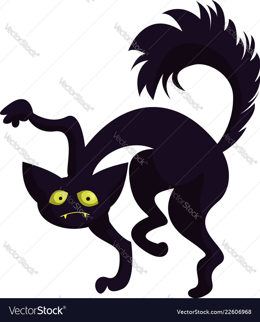 Black cat, cartoon, cat, cute, halloween, horror icon - Download on