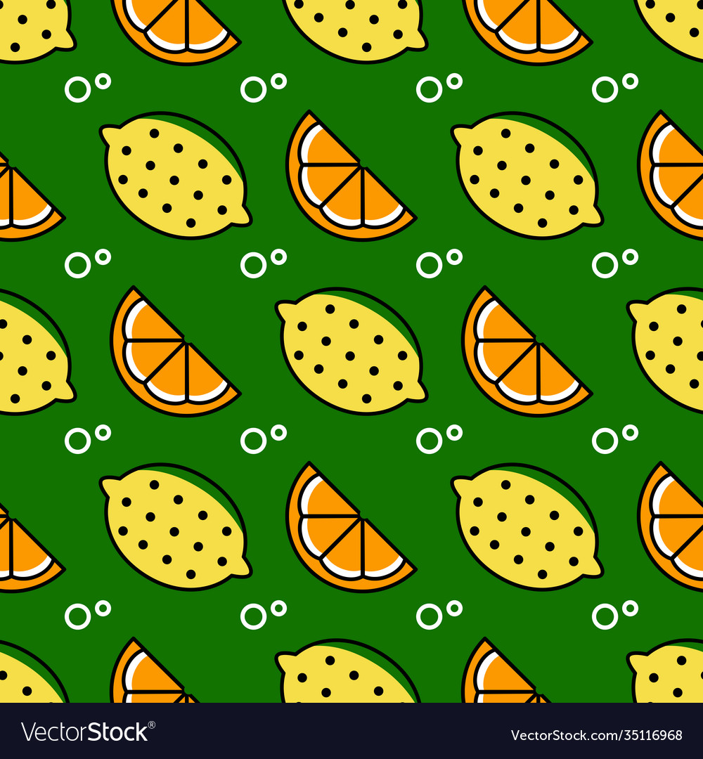 Seamless fruit pattern lemons and oranges