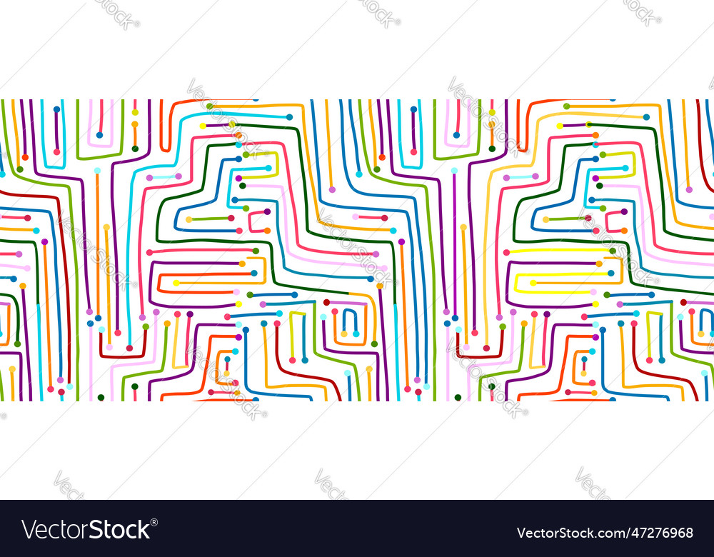 Seamless pattern computer circuit board vector image Seamless pattern computer circuit board