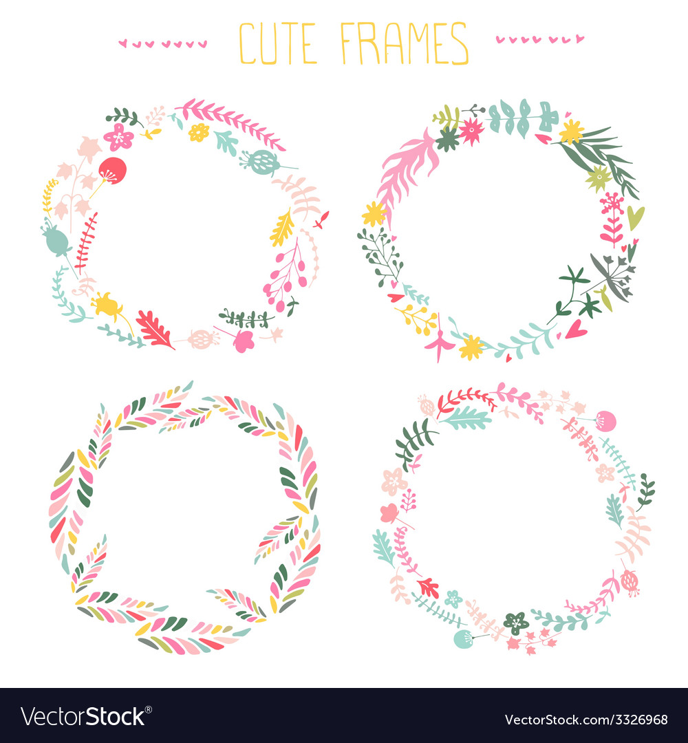 Set of floral frames Royalty Free Vector Image