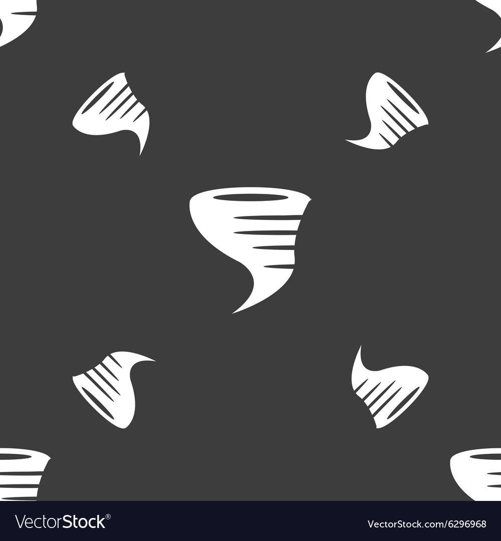 Tornado icon seamless pattern on a gray background