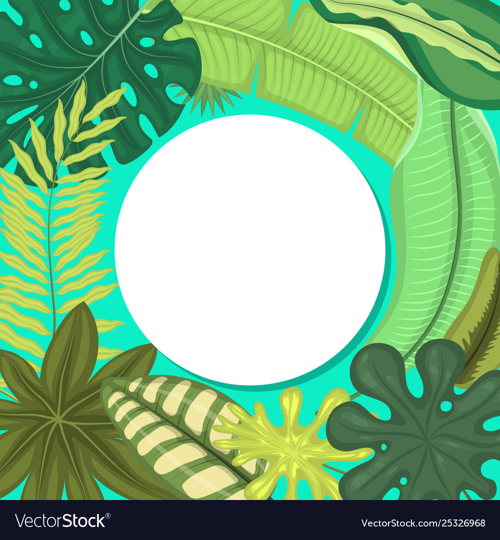 Tropical leaves round pattern