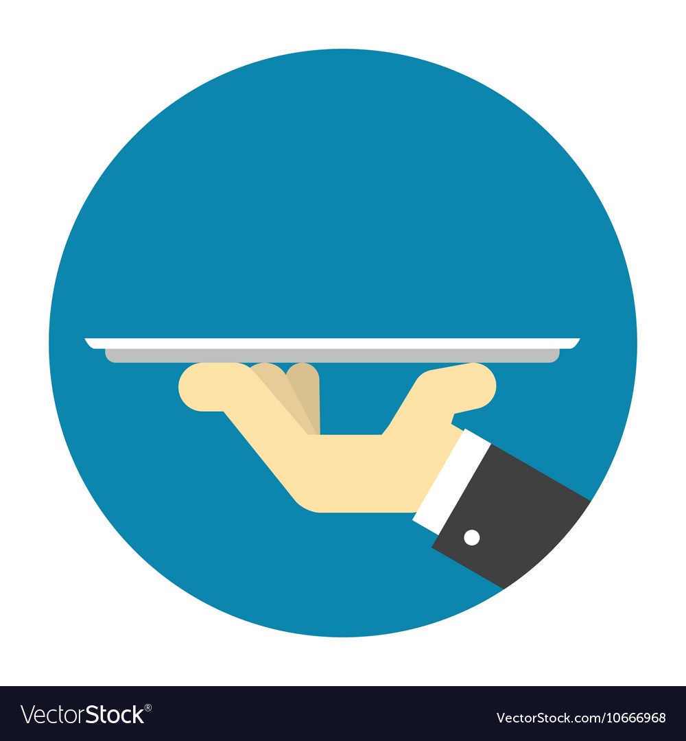 Waiter hand holding tray