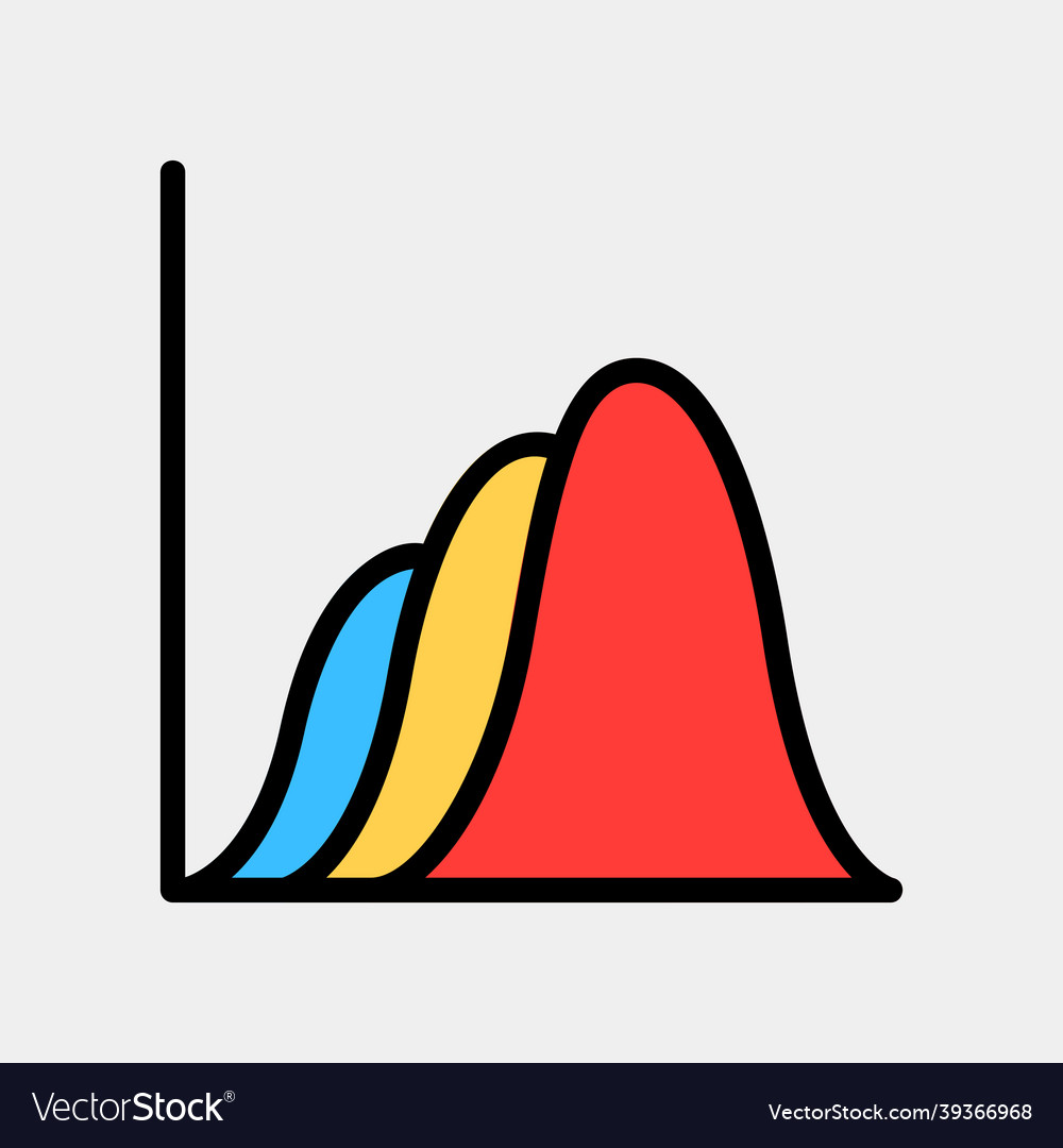 Wave chart icon in filled line style for any vector image Wave chart icon in filled line style for any