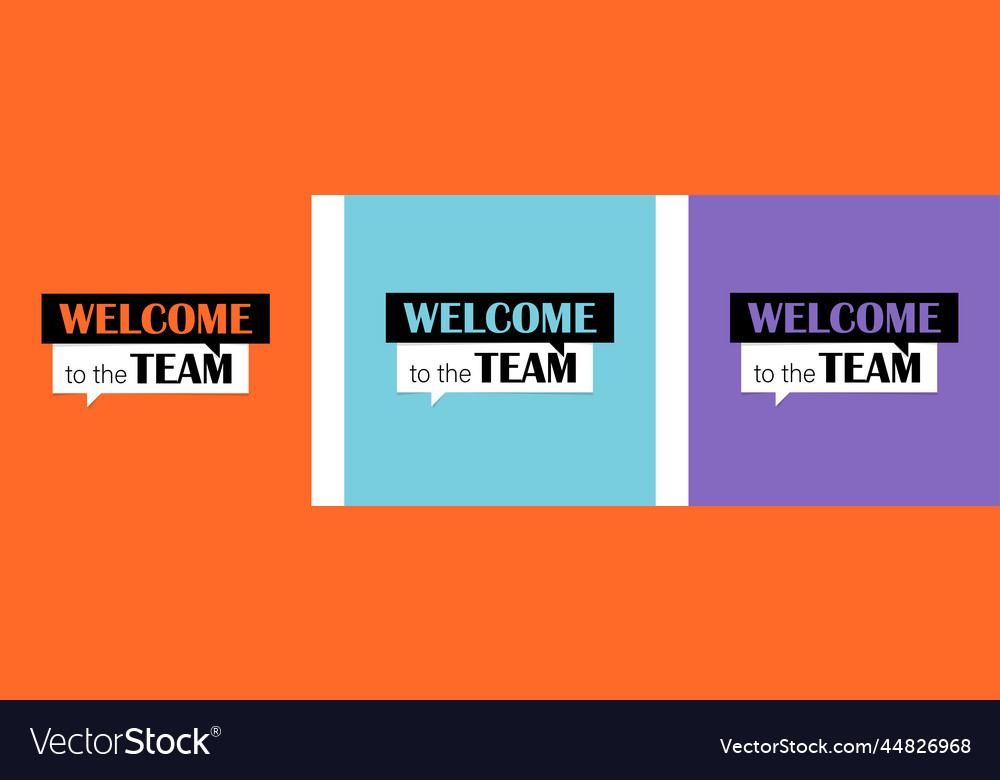 Welcome to the team posters set with text