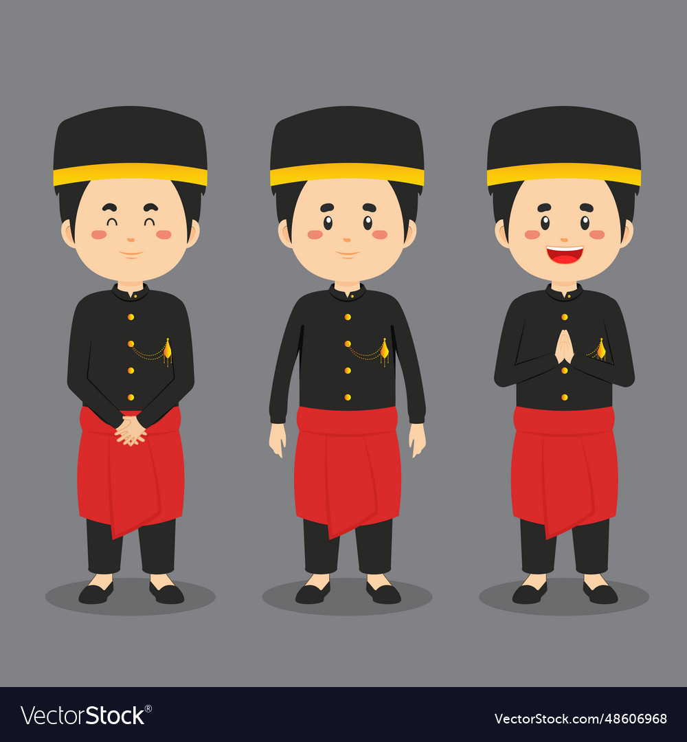 West sulawesi character with various expression