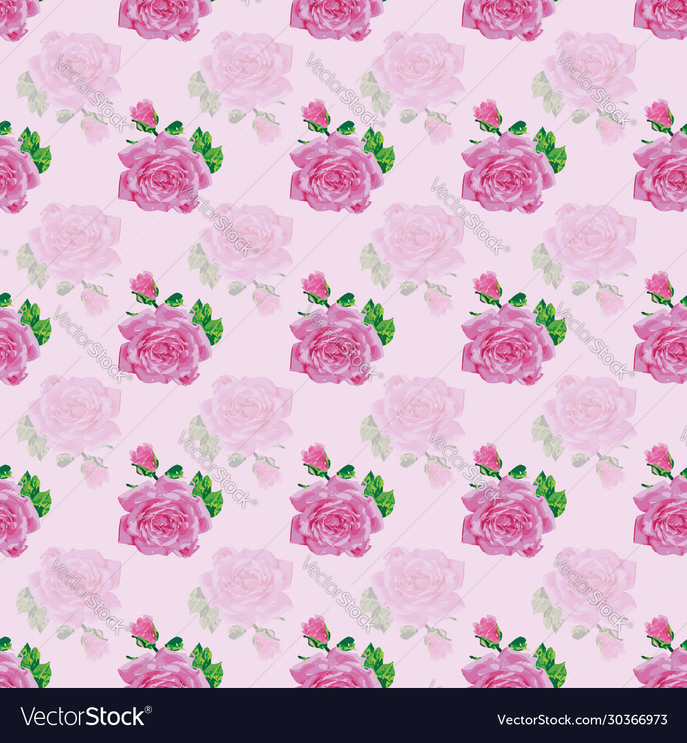 Beautiful pink rose repeat pattern print