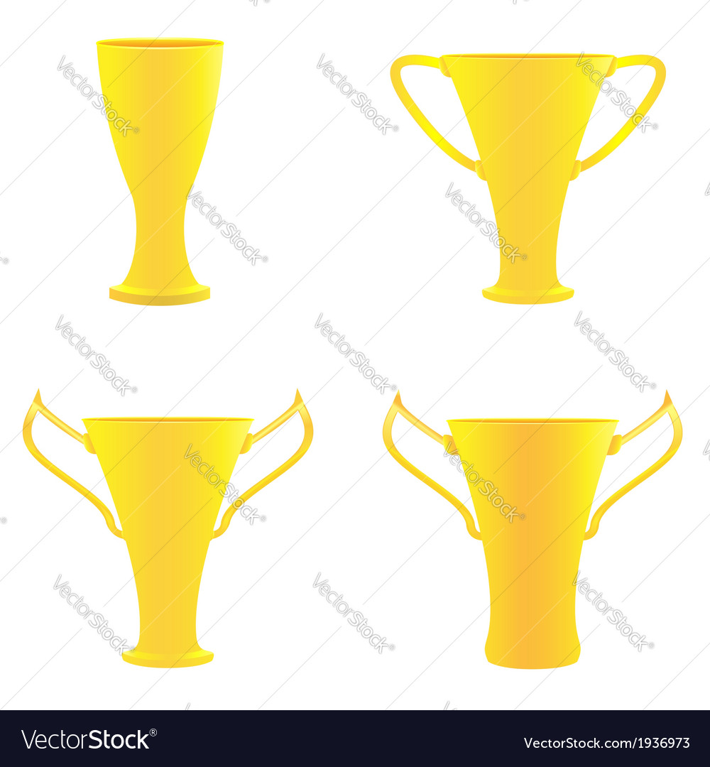 Champion golden trophies Royalty Free Vector Image