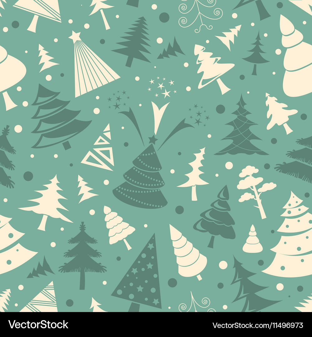 Christmas tree seamless pattern flat design Vector Image