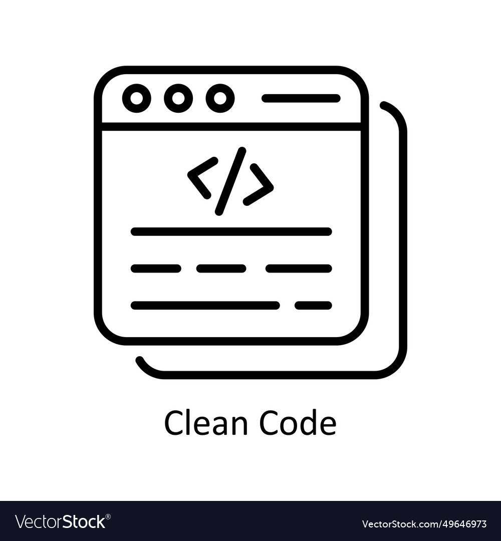 Clean code outline icon design