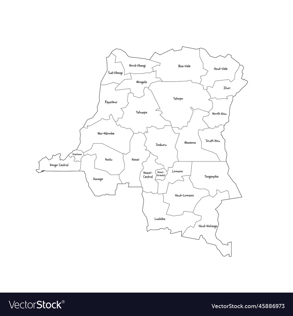 Democratic republic of the congo political map of Vector Image