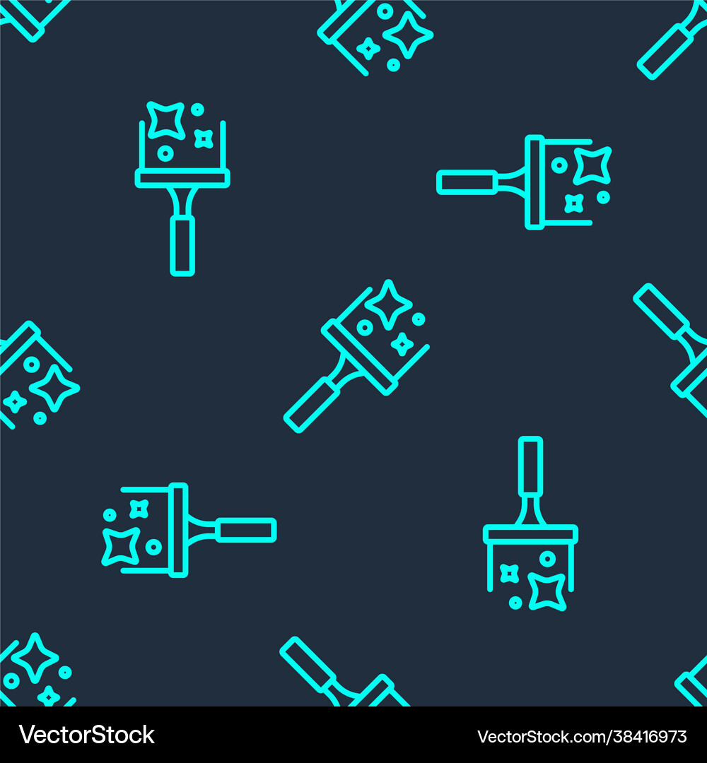 Green line cleaning service with rubber cleaner Vector Image