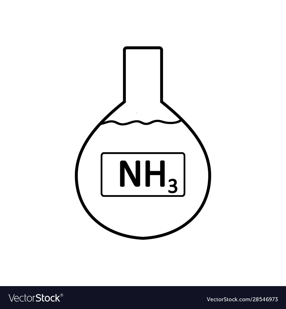 Laboratory glass with ammonia