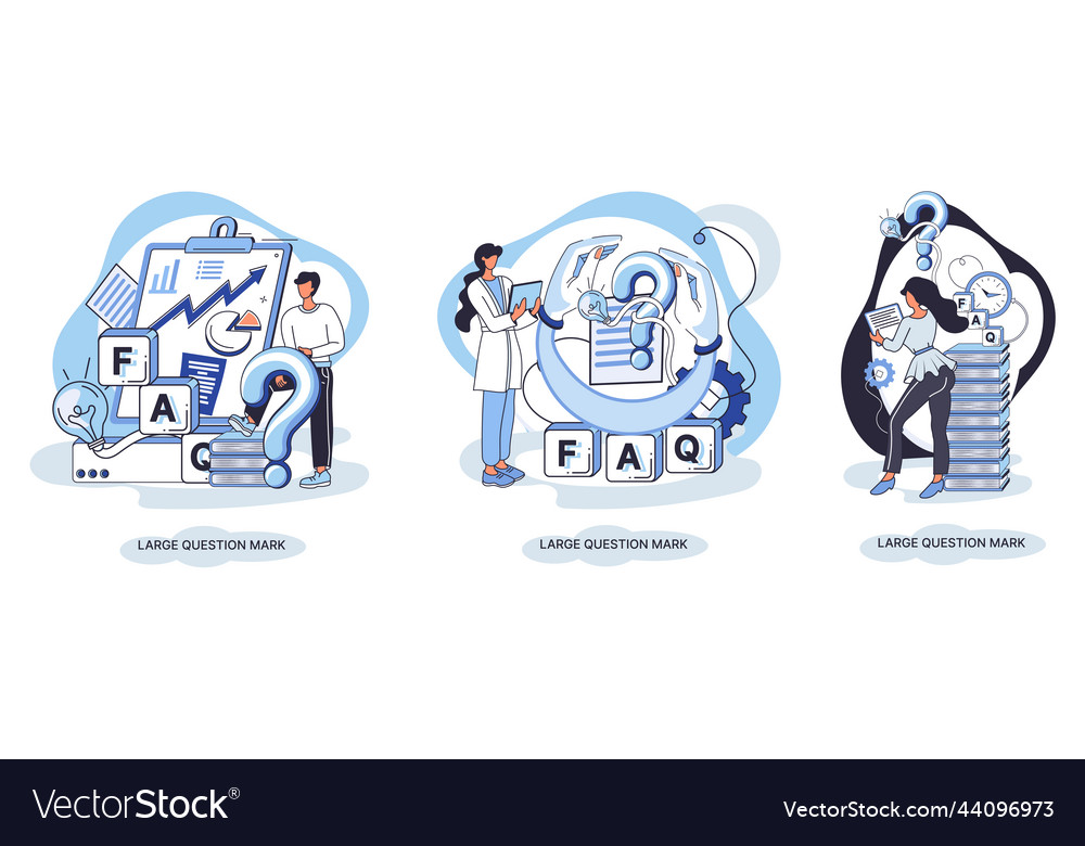Ladge question mark problem and solution concept vector image Ladge question mark problem and solution concept