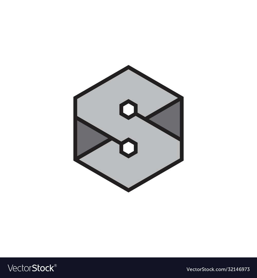 Letter s hexagonal geometric line logo